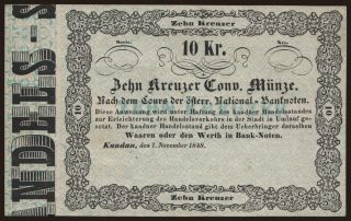 Kaadan, 10 Kreuzer, 1848