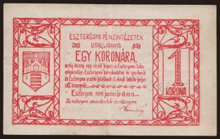 Esztergom, 1 korona, 1919