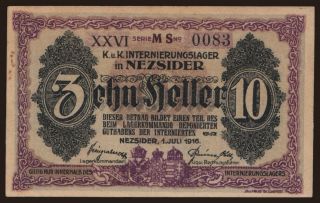 Nezsider, 10 Heller, 1916