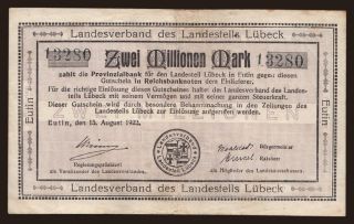 Eutin/ Landesverband des Landesteils Lübeck, 2.000.000 Mark, 1923