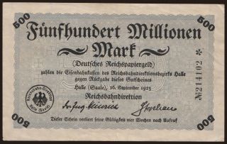 Halle, 500.000.000 Mark, 1923