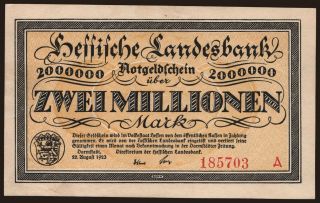 Darmstadt/ Hessische Landesbank, 2.000.000 Mark, 1923