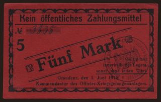 Graudenz, 5 Mark, 1918