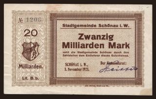 Schönau/ Stadt, 20.000.000.000 Mark, 1923