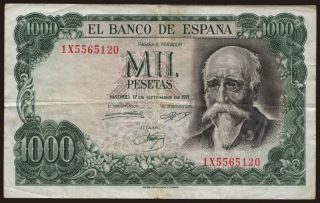 1000 pesetas, 1971