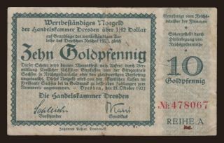 Dresden, 10 Goldpfennig, 1923
