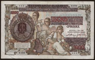 1000 dinara, 1941
