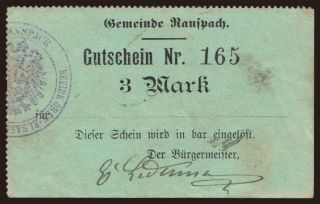 Ranspach/ Gemeinde, 3 Mark, 1914