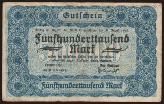 Crimmitschau/ Stadt, 500.000 Mark, 1923