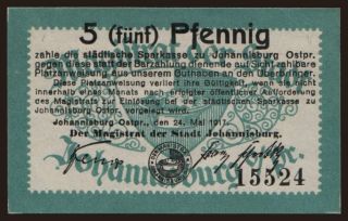 Johannisburg, 5 Pfennig, 1917