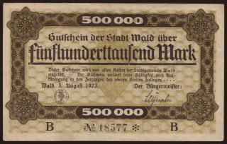 Wald/ Stadt, 500.000 Mark, 1923