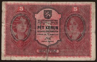 5 korun, 1919, falsum