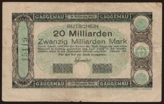 Gaggenau/ Stadt, 20.000.000.000 Mark, 1923
