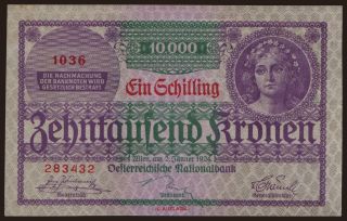 1 Schilling/ 10.000 Kronen, 1924