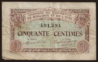Beauvais et de L'oise, 50 centimes, 1920