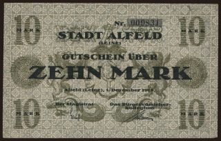 Alfeld/ Stadt, 10 Mark, 1918