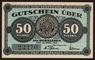 Aschersleben, 50 Pfennig, 1917