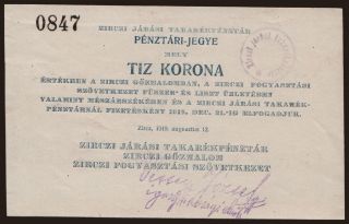 Zirc, 10 korona, 1919