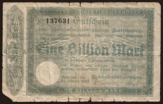 Hannover, 1.000.000.000.000 Mark, 1923