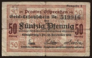 Königsberg (Kaliningrad), 50 Pfennig, 1918