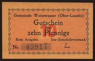 Weisswasser, 10 Pfennig, 1917