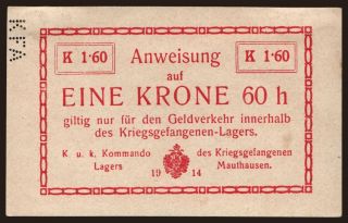 Mauthausen, 1 Krone 60 Heller, 1914