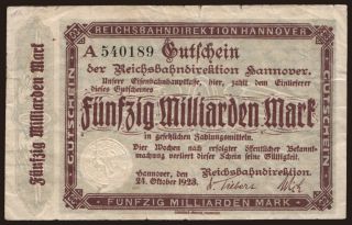 Hannover, 50.000.000.000 Mark, 1923