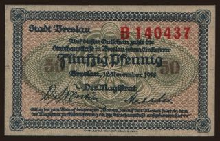 Breslau (Wroclaw), 50 Pfennig, 1918