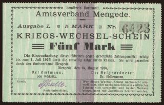 Mengede, 5 Mark, 1914