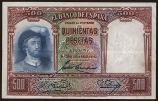 500 pesetas, 1931