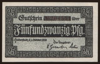 Halberstadt, 25 Pfennig, 1918