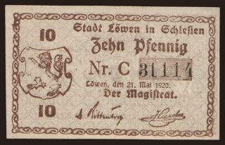 Löwen, 10 Pfennig, 1920