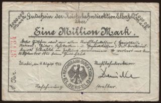 Elberfeld, 1.000.000 Mark, 1923