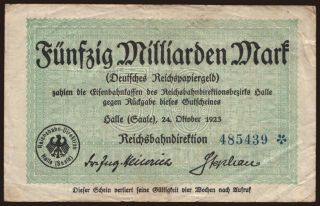 Halle, 50.000.000.000 Mark, 1923