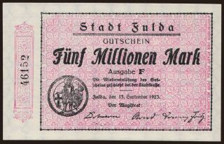 Fulda/ Stadt, 5.000.000 Mark, 1923