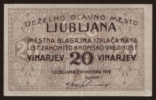 Ljubjana, 20 vinarjev, 1919