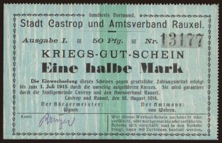 Castrop und Rauxel/ Stadt und Amtsverband, 1/2 Mark, 1914