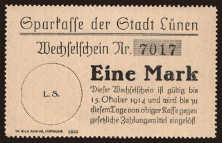 Lünen/ Sparkasse, 1 Mark, 1914
