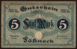 Pössneck/ Stadt, 5 Mark, 1919
