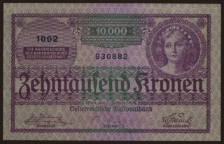 10.000 Kronen, 1924