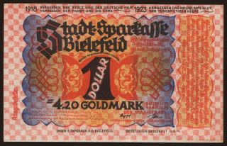 Bielefeld, 4.20 Goldmark, 1923