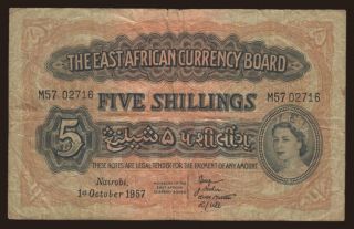 5 shillings, 1957