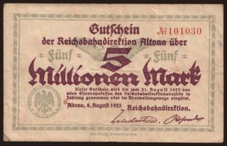 Altona, 5.000.000 Mark, 1923