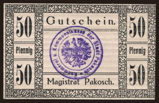 Pakosch (Pakość), 50 Pfennig, 1917