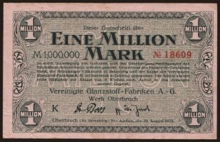 Oberbruch/ Vereinigte Glanzstoff-Fabriken A.G., 1.000.000 Mark, 1923