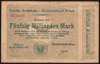 Erfurt, 50.000.000.000 Mark, 1923