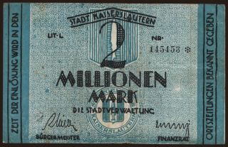 Kaiserslautern/ Stadt, 2.000.000 Mark, 1923