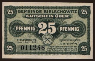 Bielschowitz (Bielszowice), 25 Pfennig, 1917