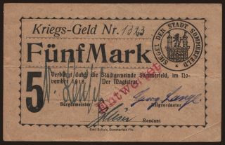 Sommerfel/ Stadt, 5 Mark, 1918