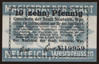 Neuteich, 10 Pfennig, 1919